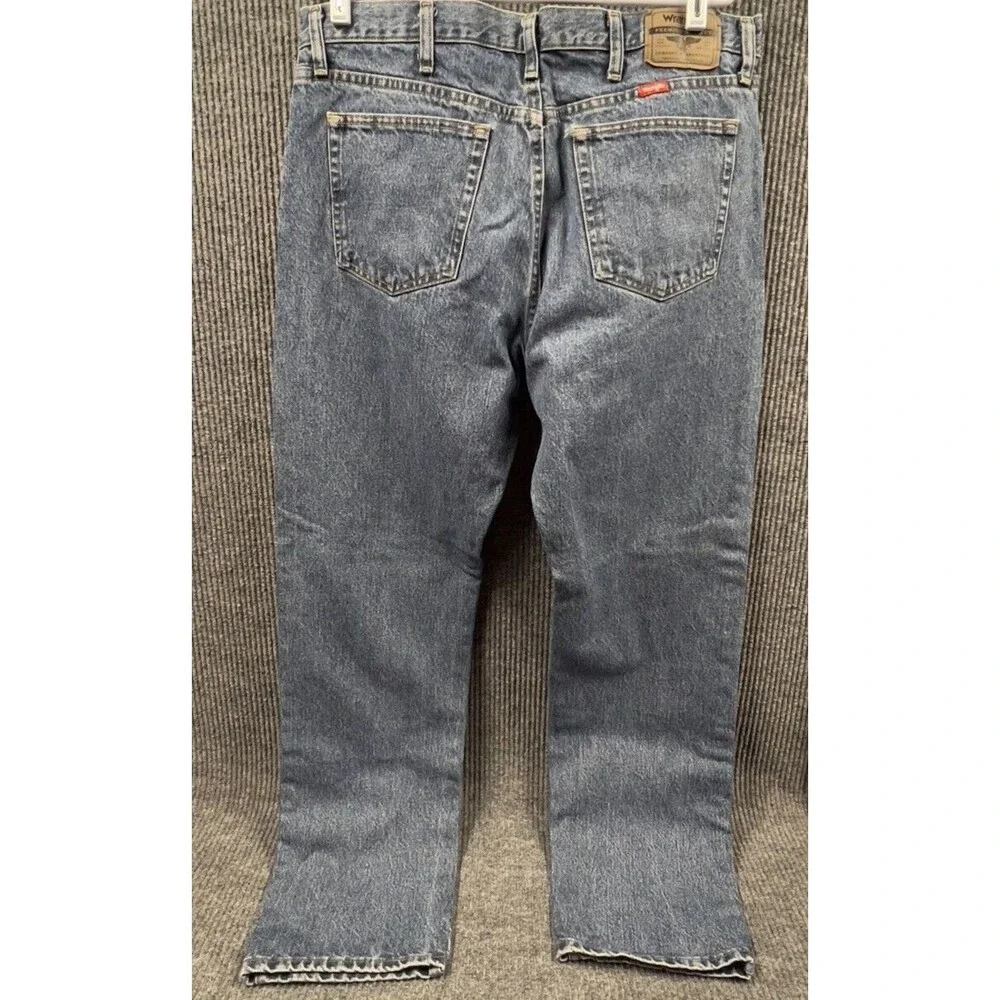 Wrangler Jeans Men 38x32 Blue Denim Pants Straight Leg Regular Fit Cotton Mexico